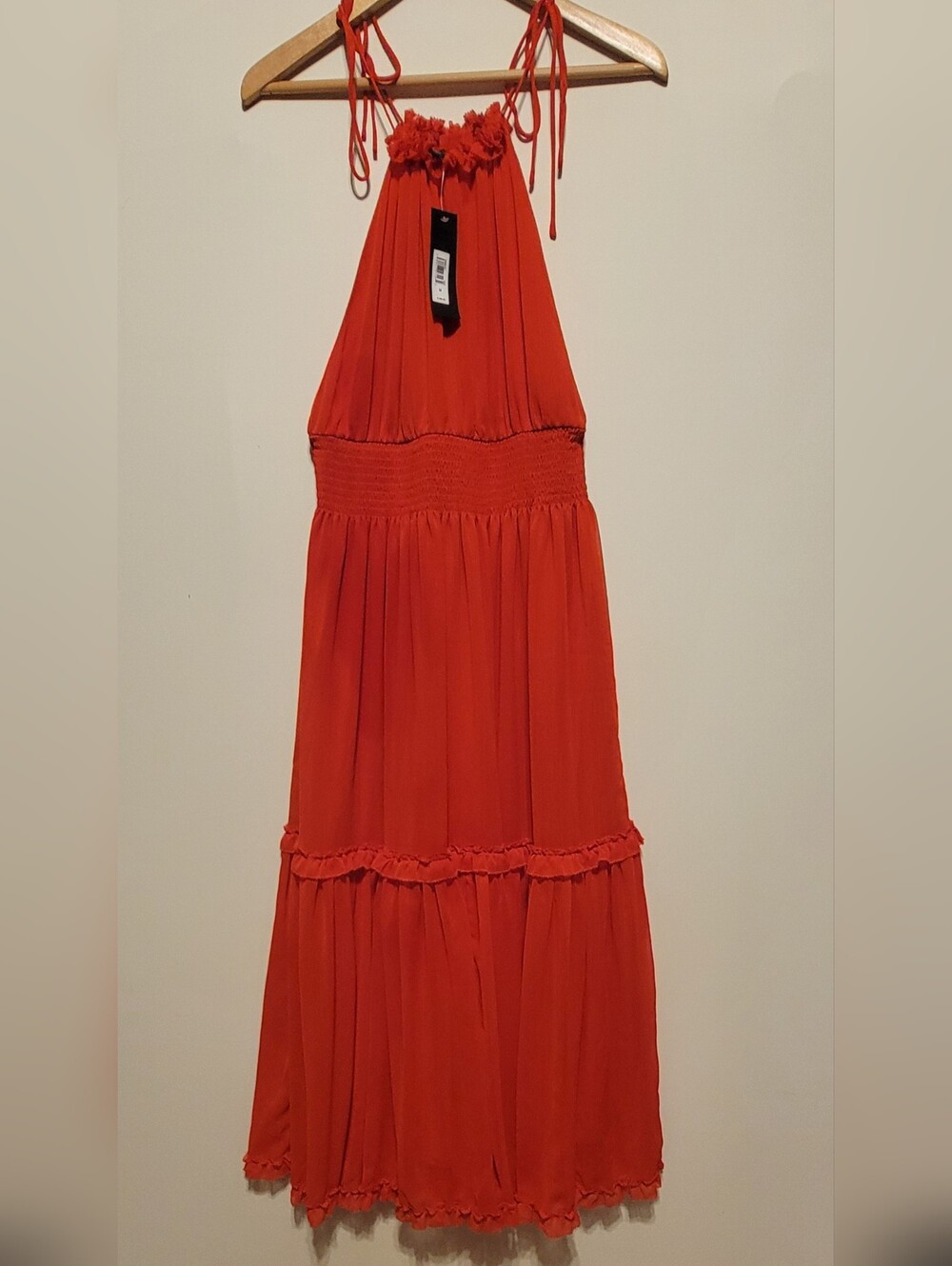 Banana Republic Bright Red Halter Maxi Dress Size M